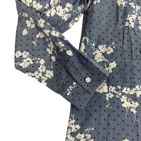 Talbots Chambray Medium Popover Blouse Cotton - Picture 4 of 7